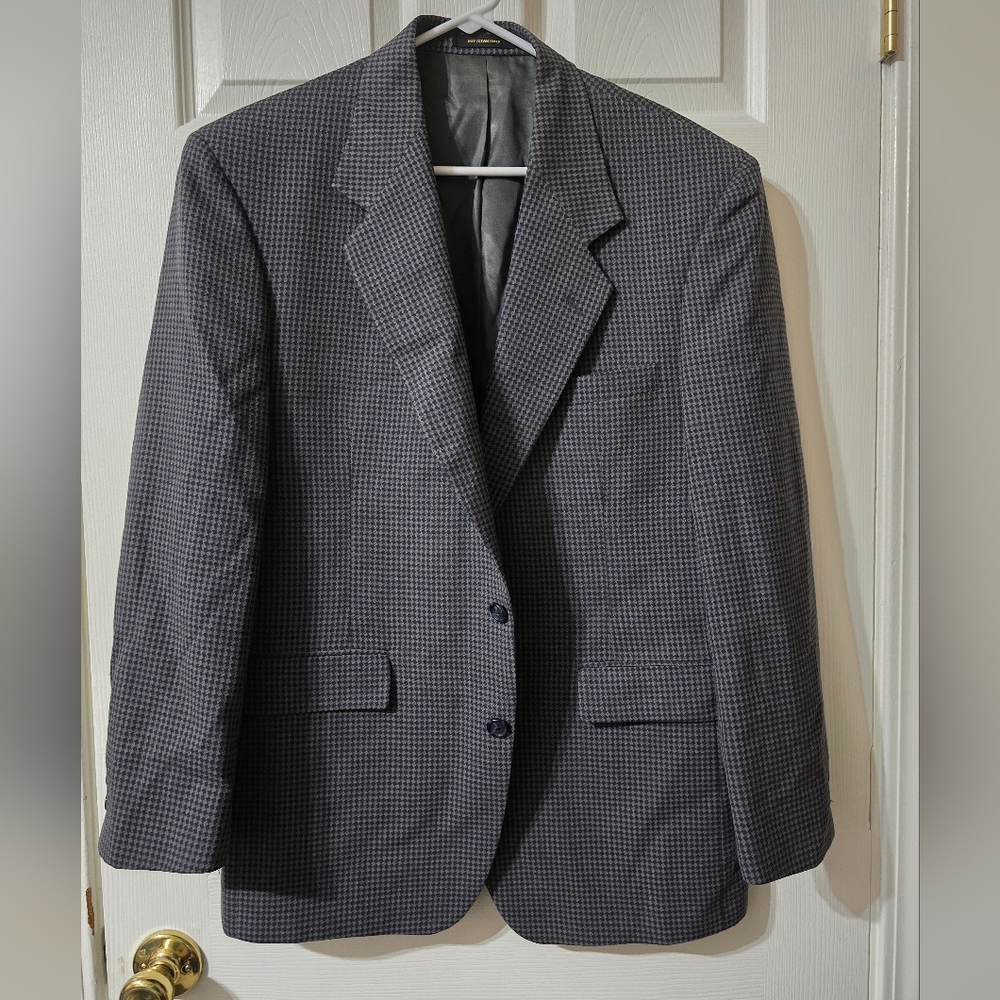 Vintage Givenchy Monsieur Wool Suit Coat/Blazer, Diamond Check Print, Lined EUC!